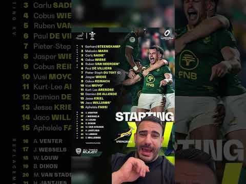 Springbok Team Reaction #Rugby