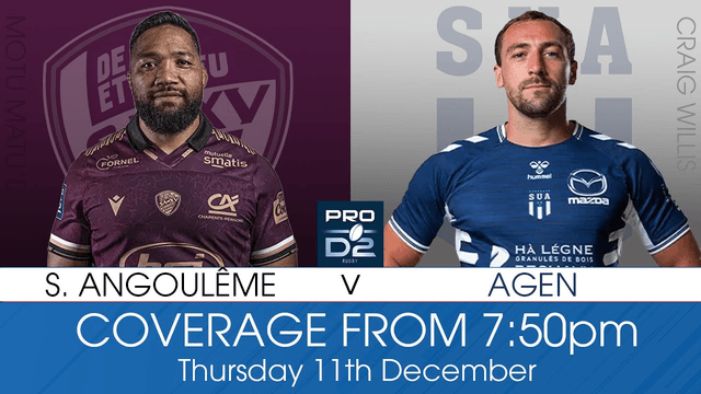 Pro D2 Round 14 Preview | Thursday Night Lights - Soyaux Angoulême v Agen